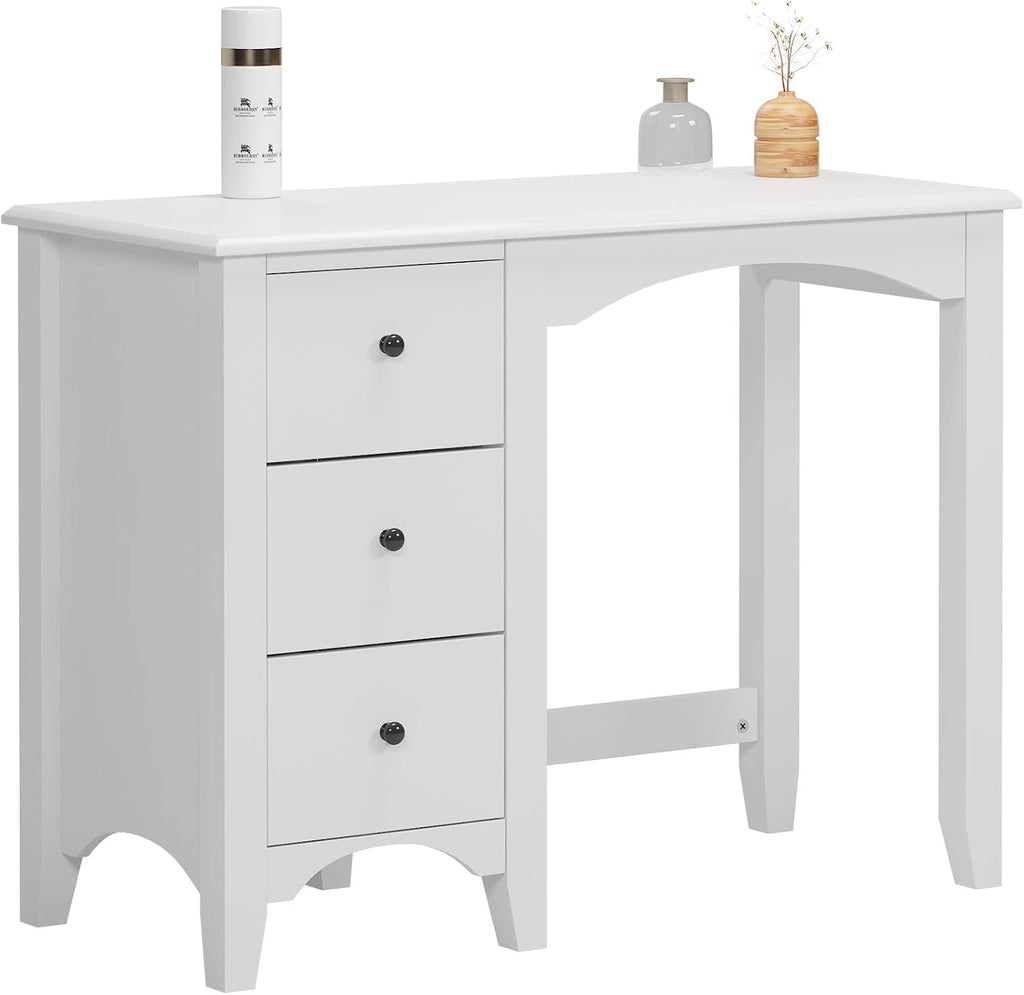 White Drawer Makeup Vanity Desk