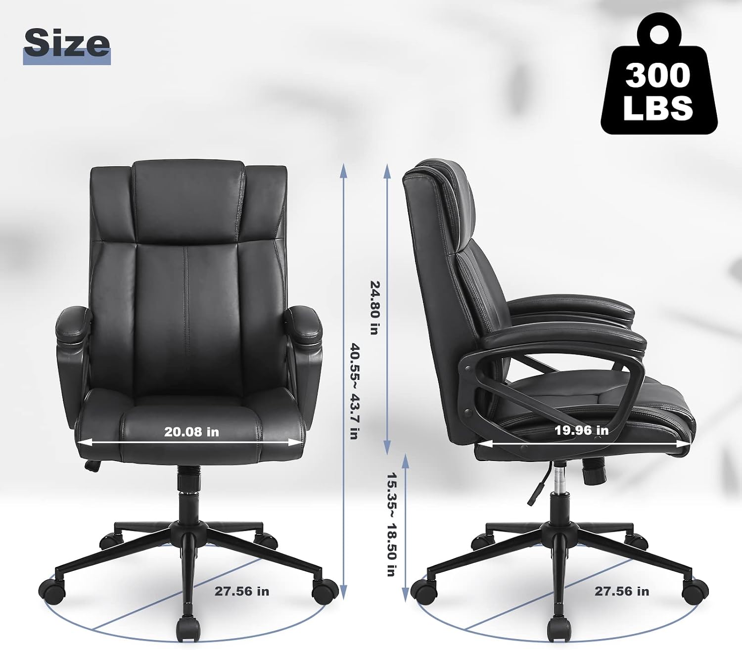 Black PU Leather Executive Office Chair