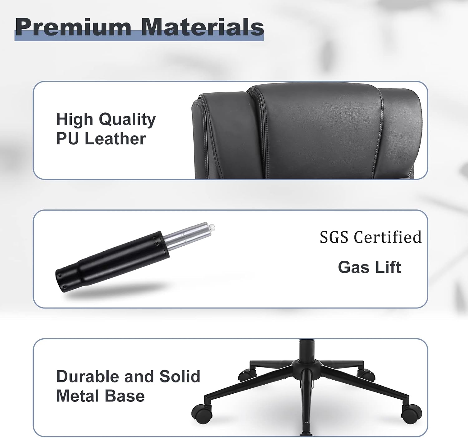 Black PU Leather Executive Office Chair