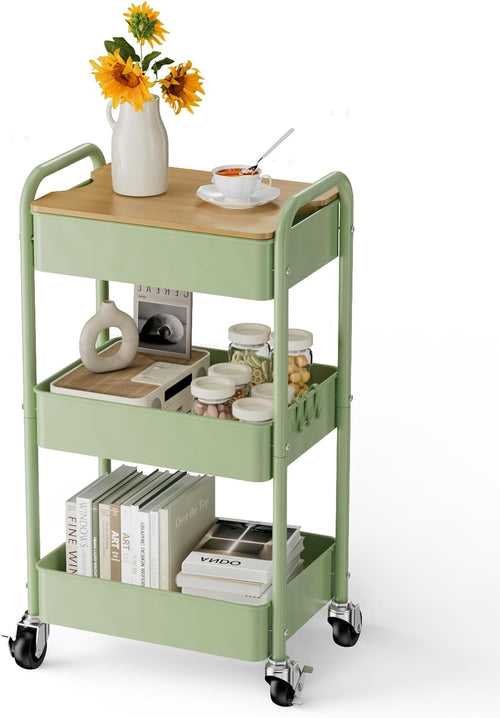 3 Tier Metal Rolling Utility Cart