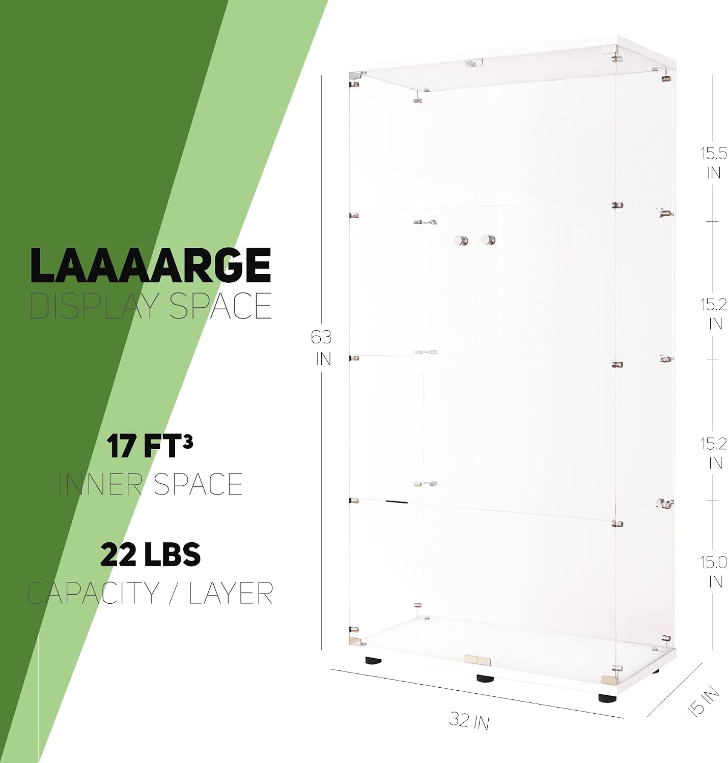 White Glass Door Display Cabinet