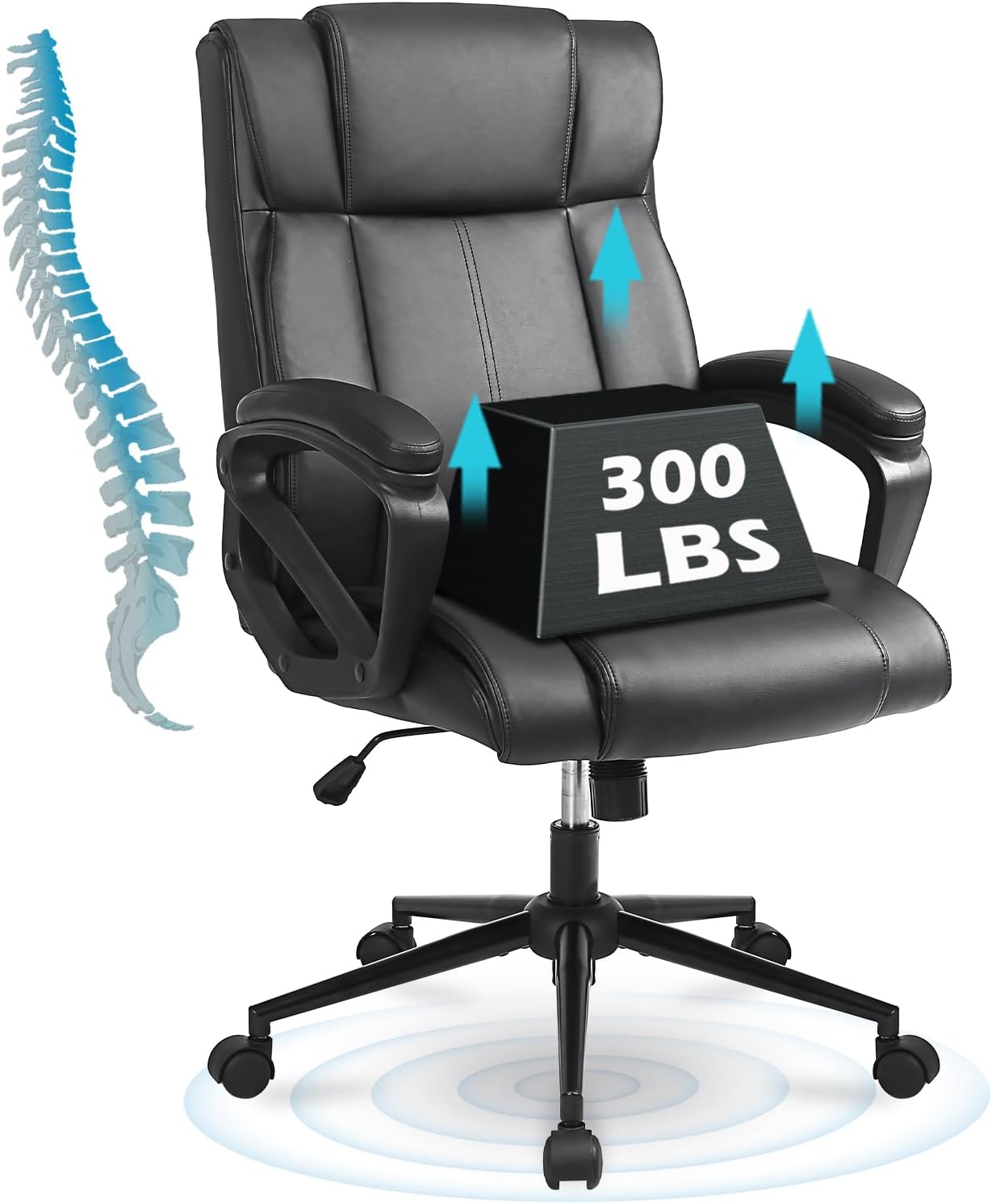 Black PU Leather Executive Office Chair
