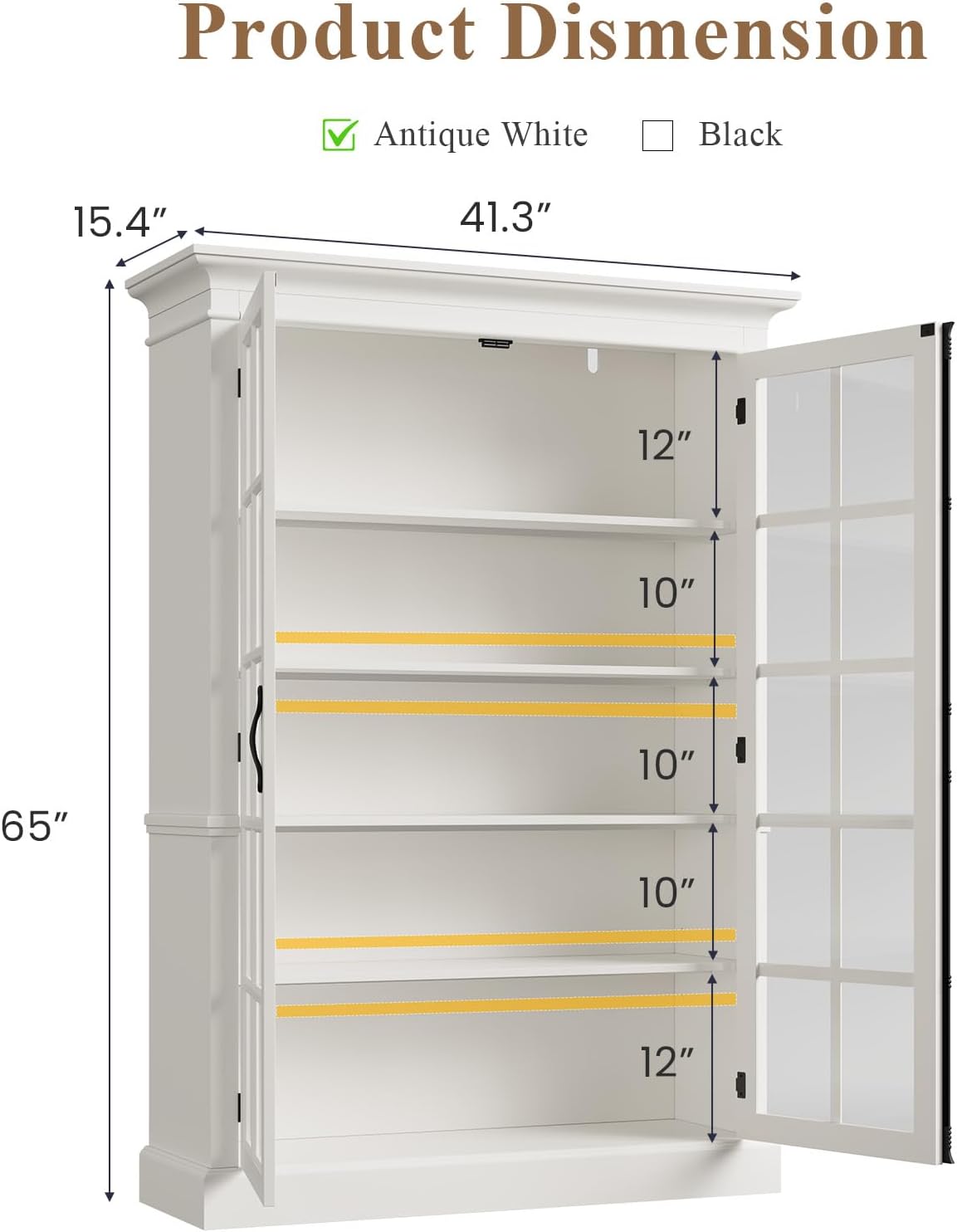 White Farmhouse Glass Display Cabinet