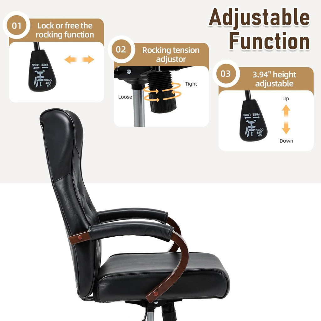 Black Vintage Wingback Office Chair