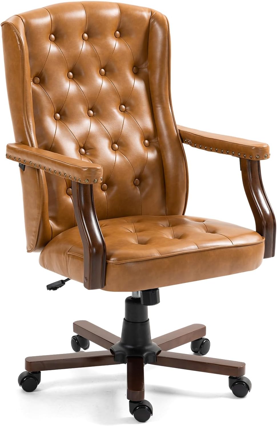 Brown Retro Wingback Office Chair