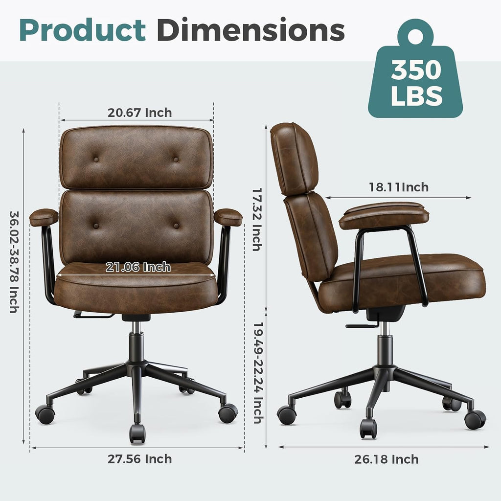 Brown PU Ergonomic Office Chair