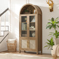 Caramel Oak Arched Glass Display Cabinet