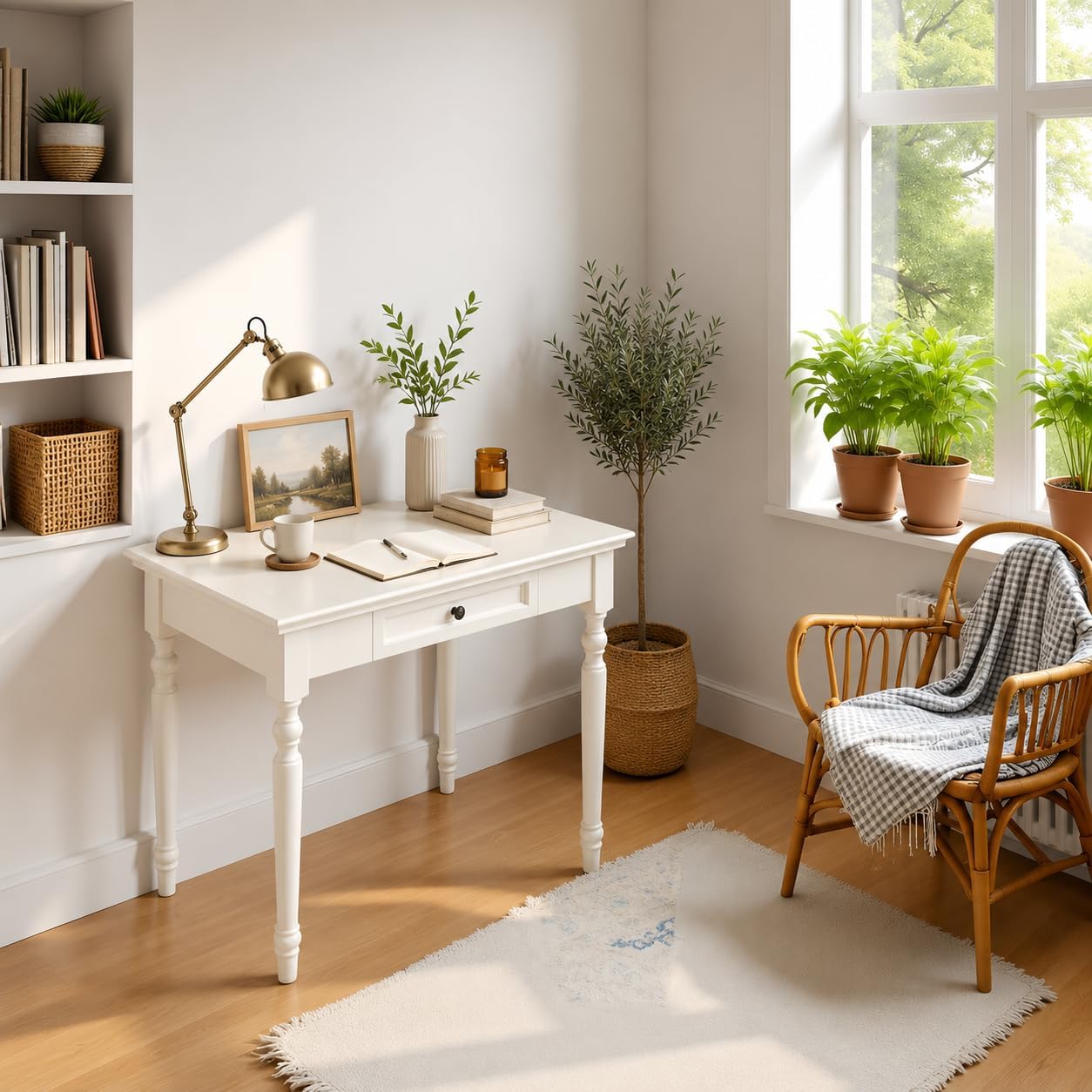 White French Country Wooden Writing Desk
