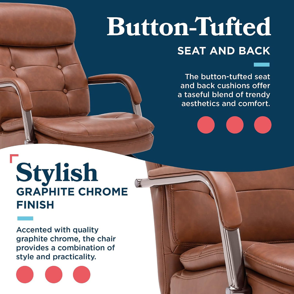 Cognac Tufted Executive Office Chair