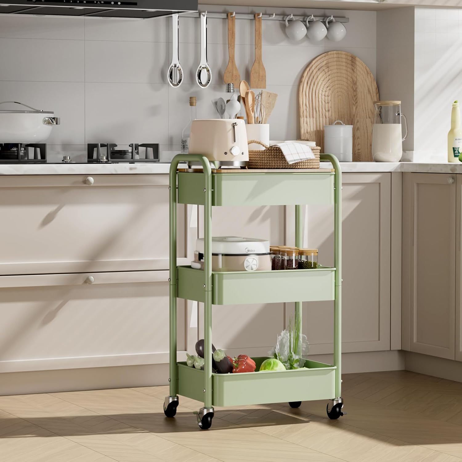 3 Tier Metal Rolling Utility Cart
