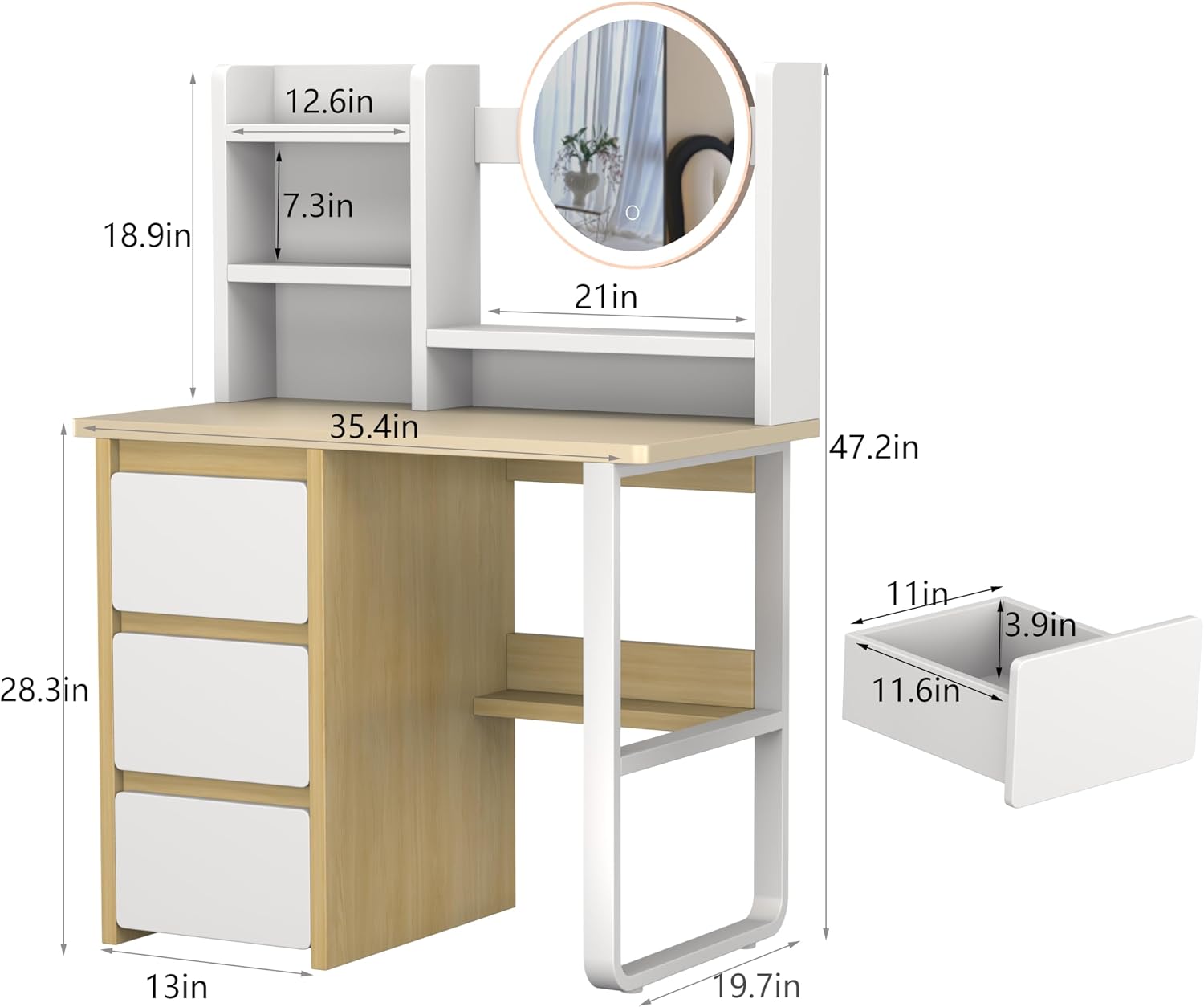 LED Multifunctional Makeup Vanity Desk