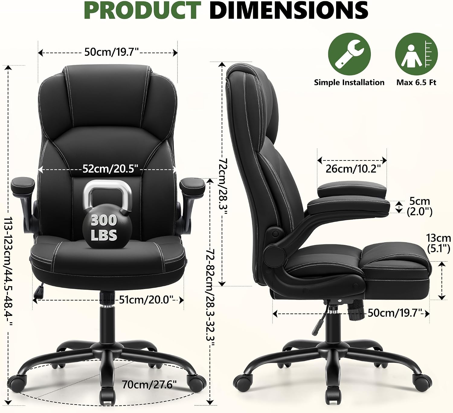 Brick Attic Black Leather Office Chair