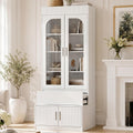 White Fluted Glass Display Cabinet