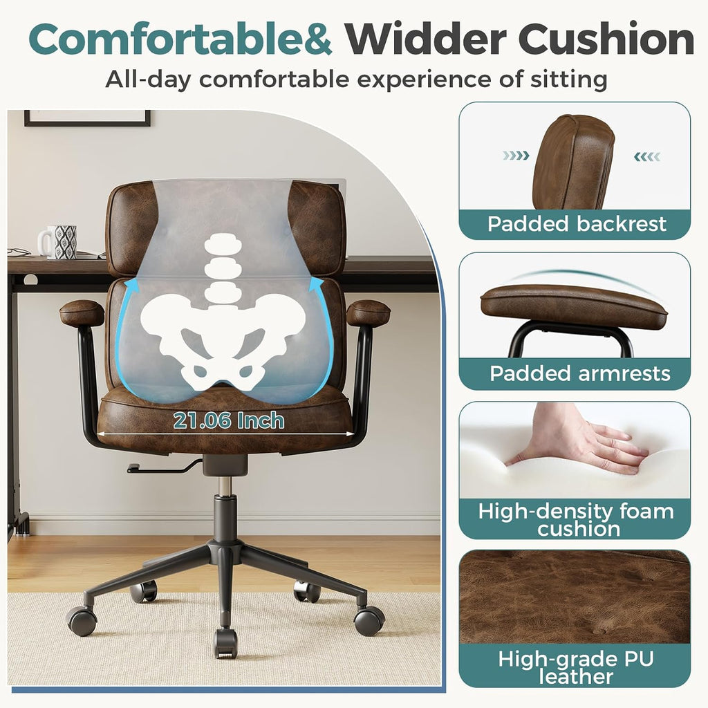 Brown PU Ergonomic Office Chair