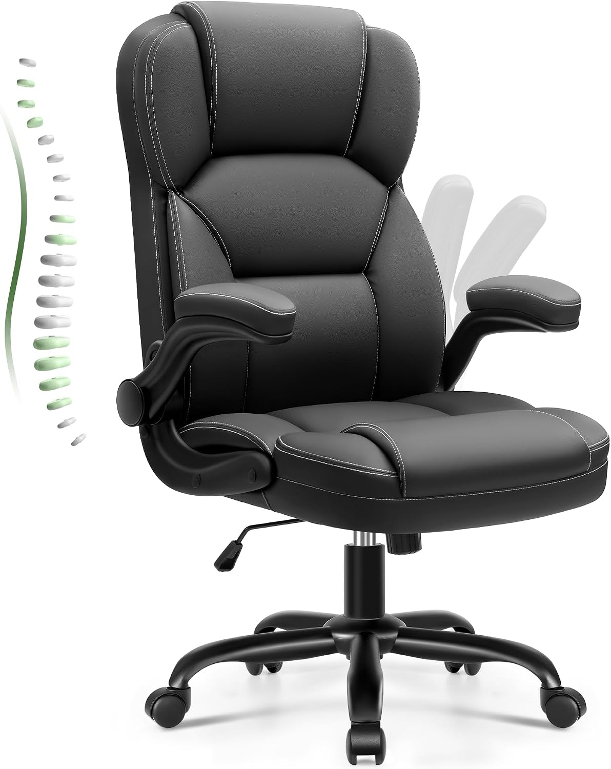 Brick Attic Black Leather Office Chair