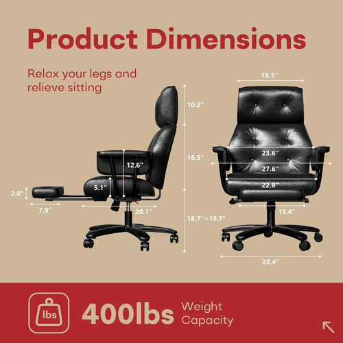 Black PU Reclining Office Chair