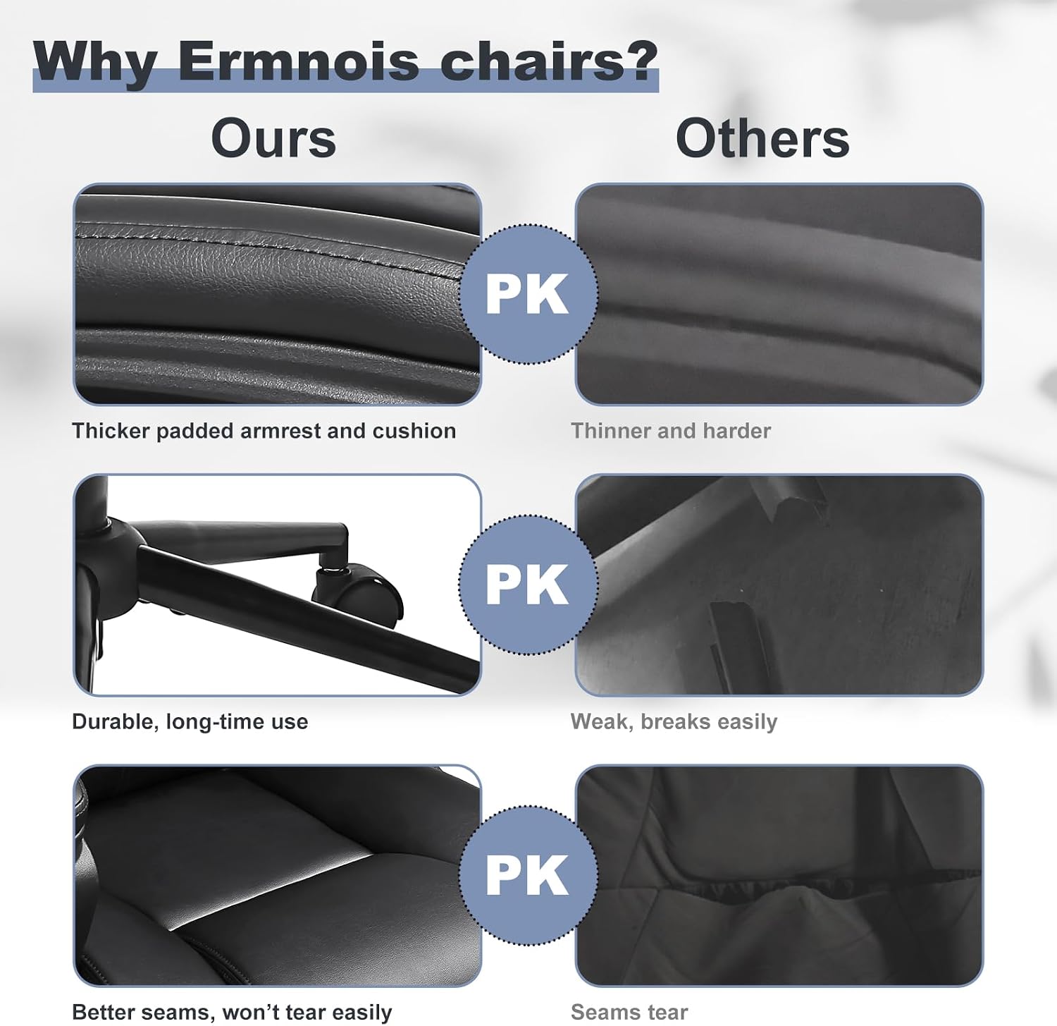 Black PU Leather Executive Office Chair