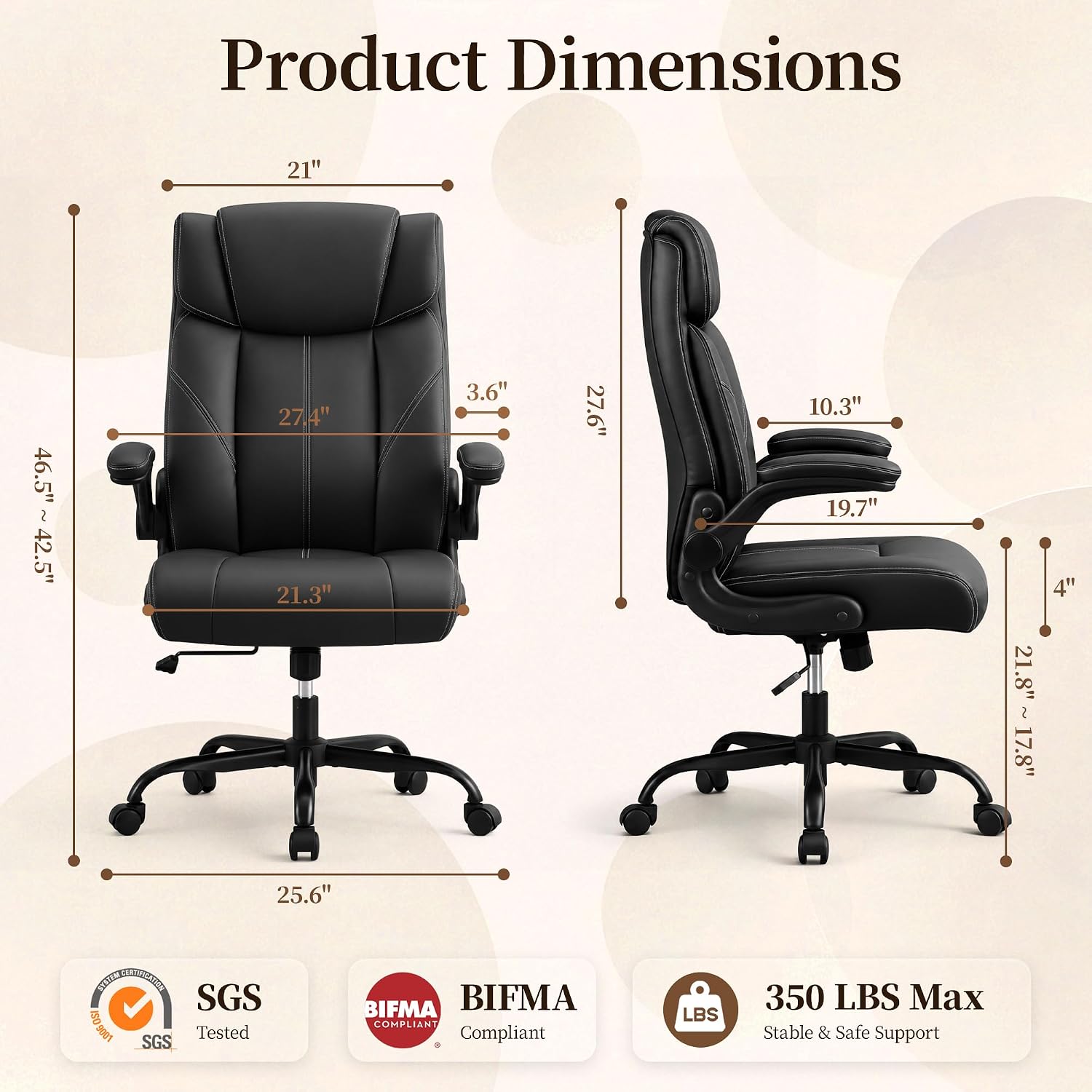 Black Rocking Ergonomic Office Chair