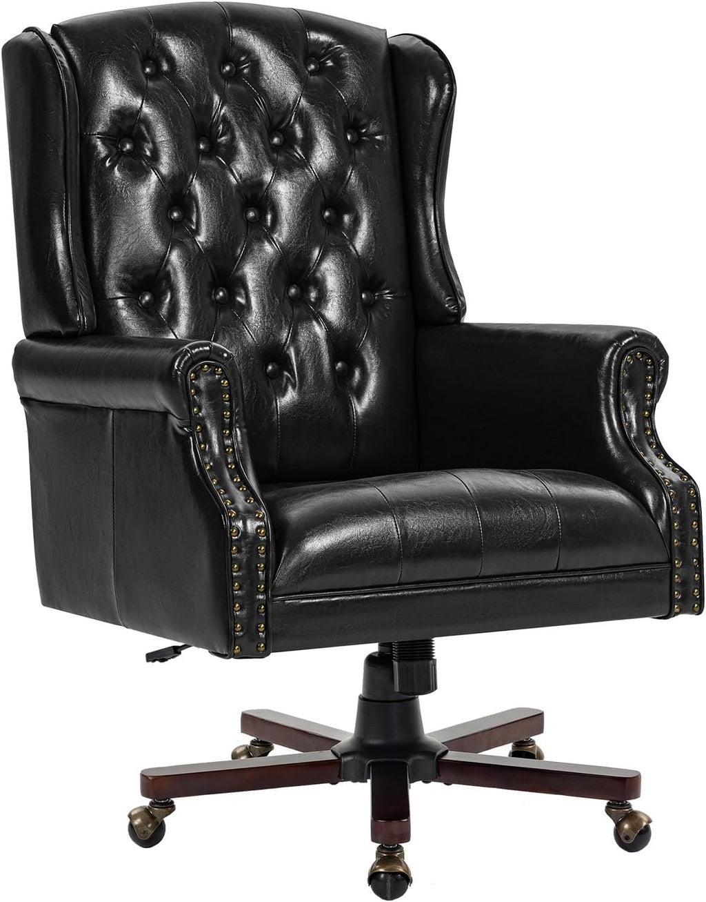 Black Tufted Wingback Office Chair