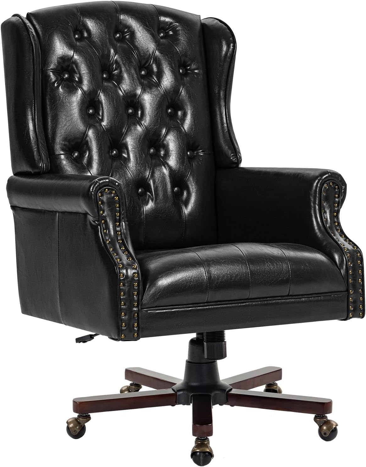 Black Tufted Wingback Office Chair