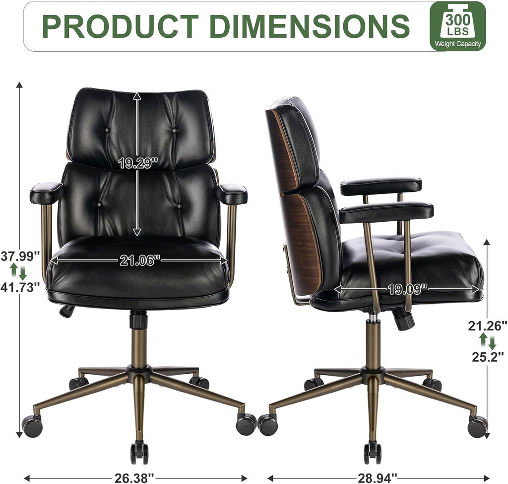 Black Walnut Frame Office Chair