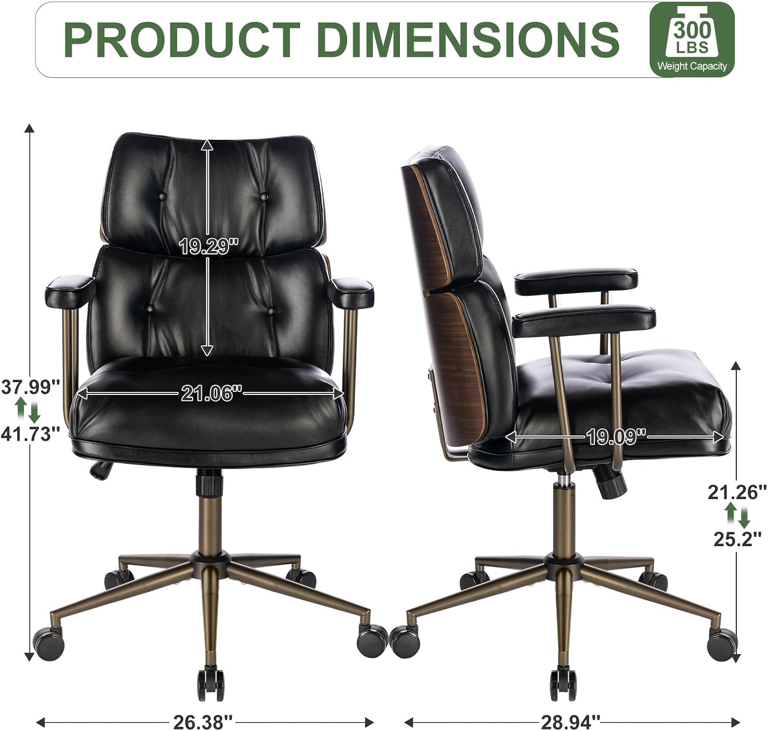 Black Walnut Frame Office Chair