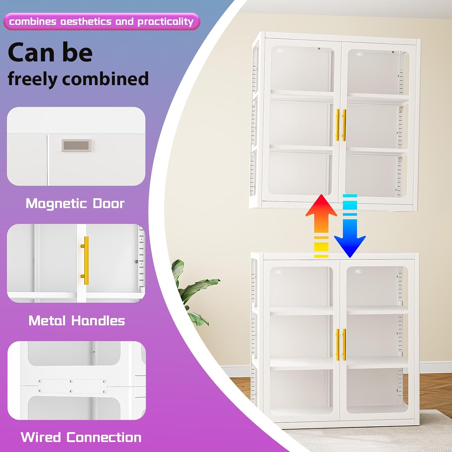 White LED Glass Display Cabinet
