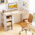 Natural Wooden Shelved Computer Desk