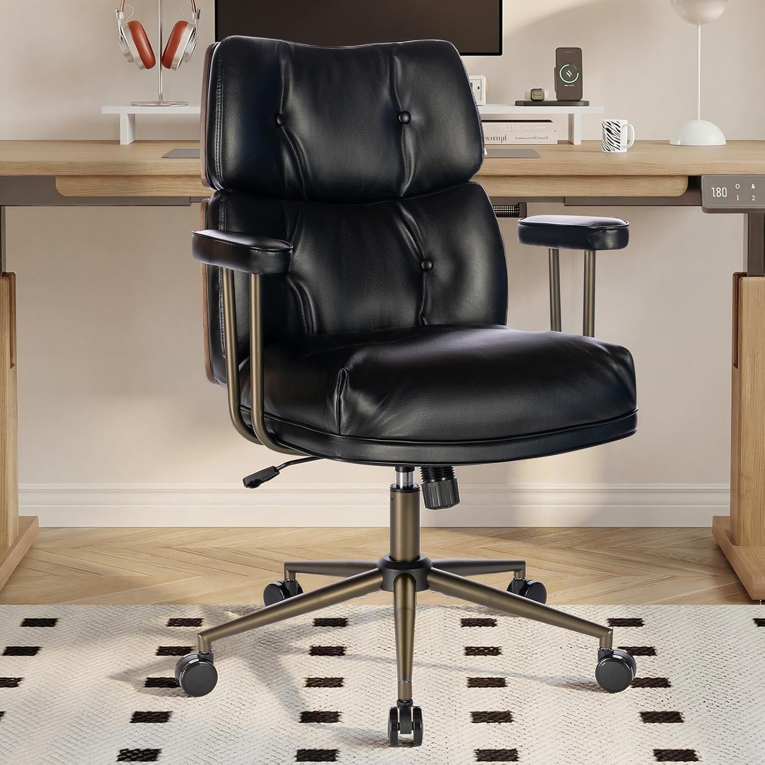 Black Walnut Frame Office Chair