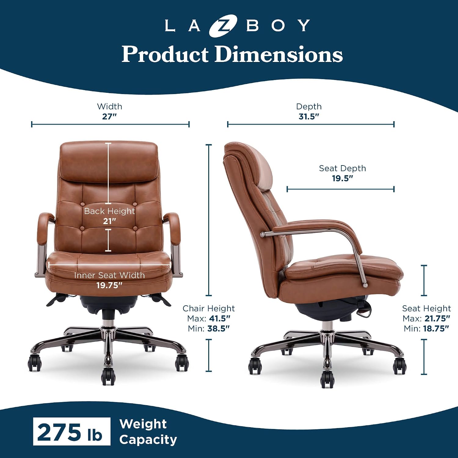 Cognac Tufted Executive Office Chair