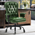 Green Tufted Vintage Office Chair