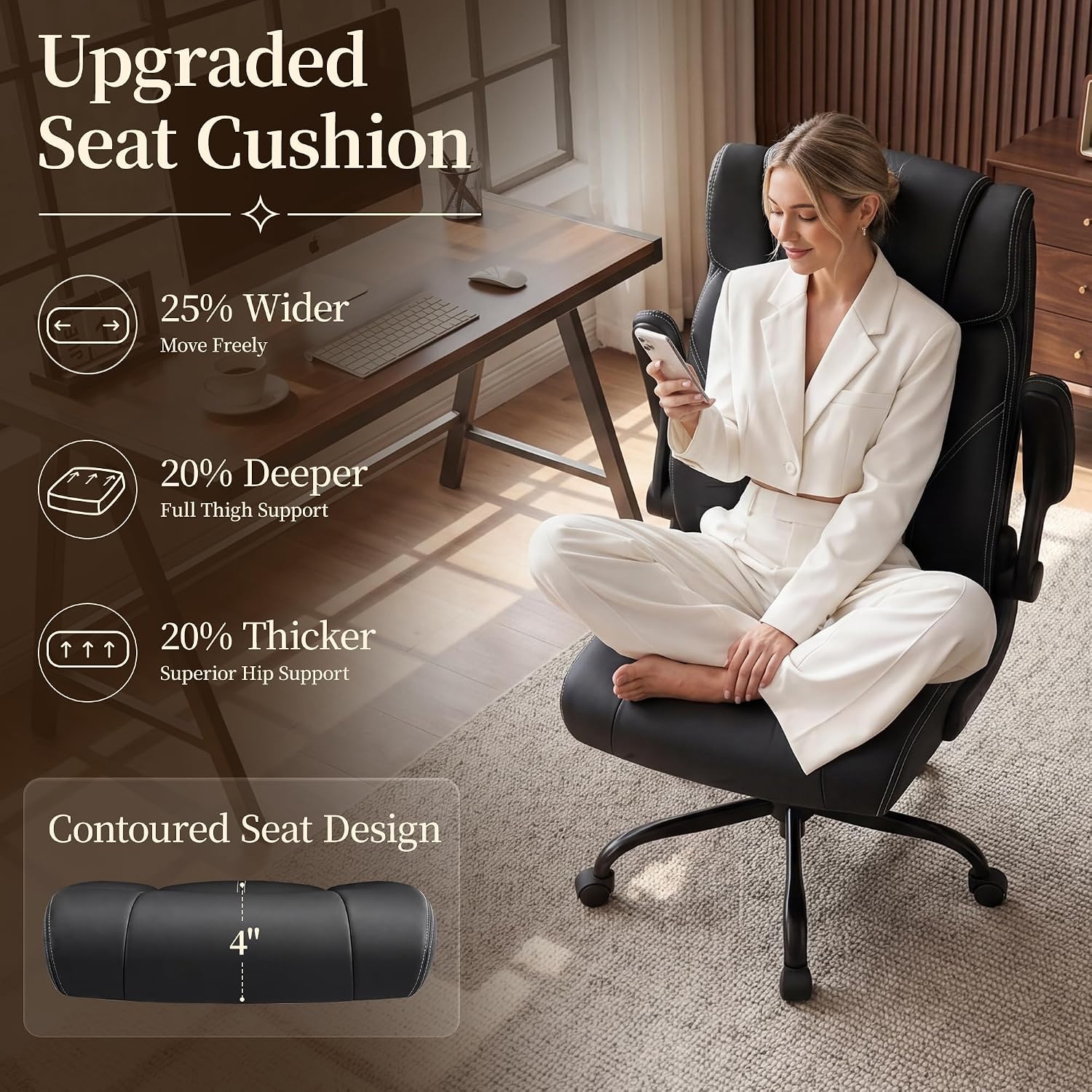 Black Rocking Ergonomic Office Chair