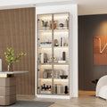 White Gold LED Glass Display Cabinet