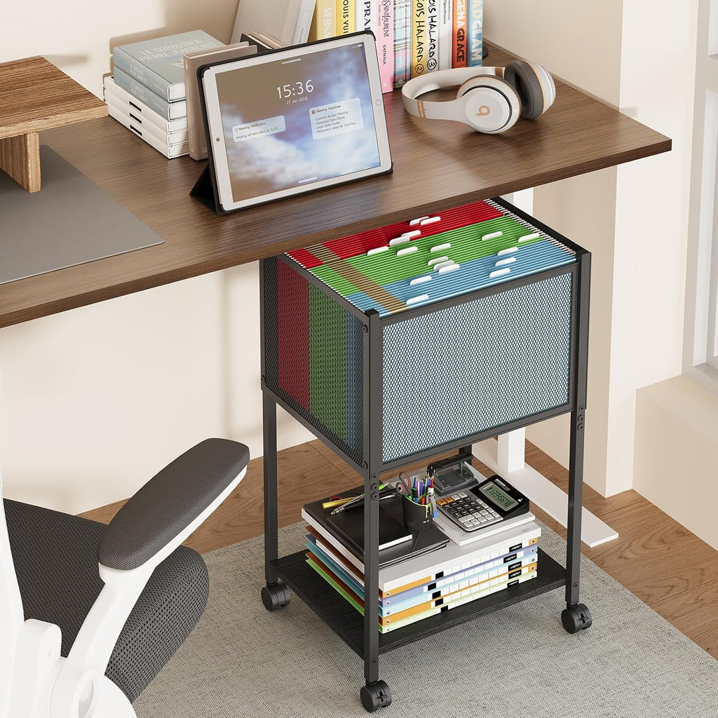 Black Rolling Letter Legal File Cart