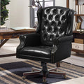 Black Tufted Wingback Office Chair