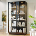 Black Lit Glass Display Storage Cabinet