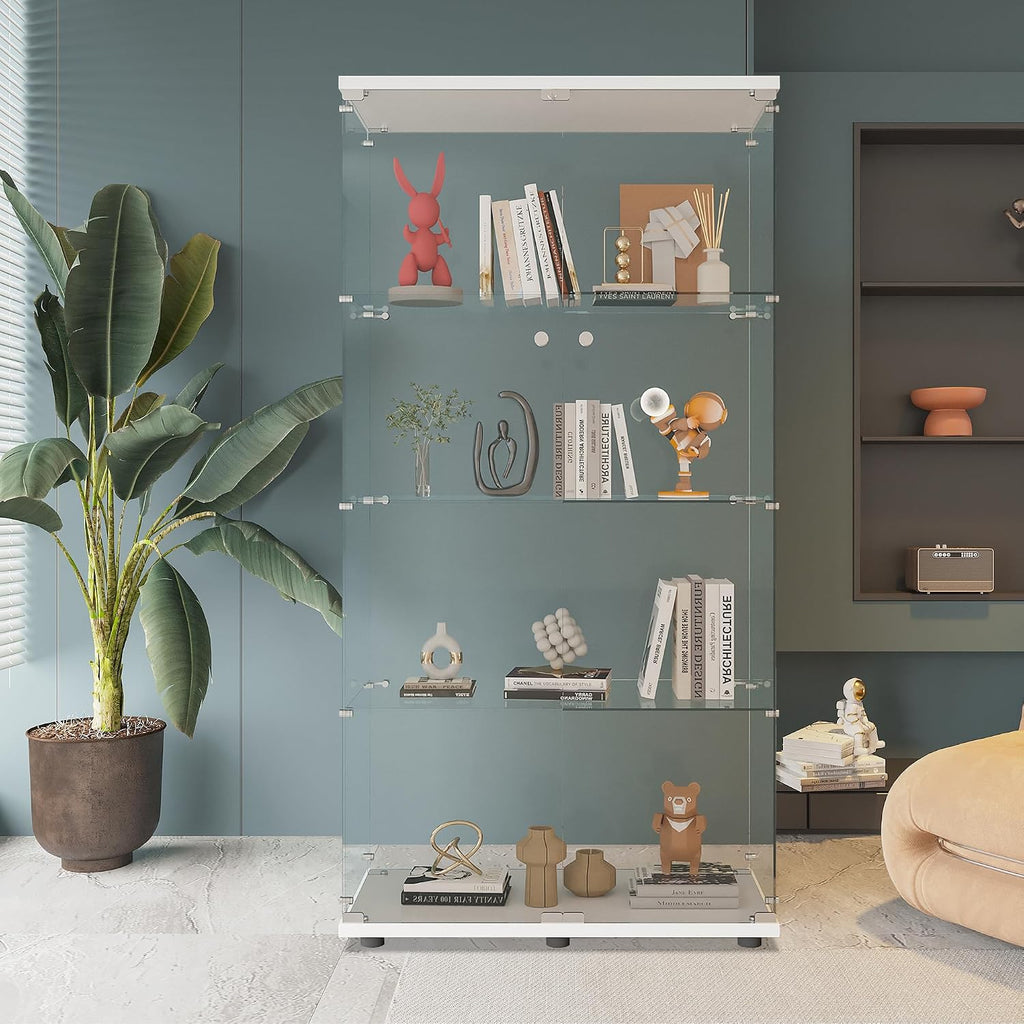 White Glass Door Display Cabinet