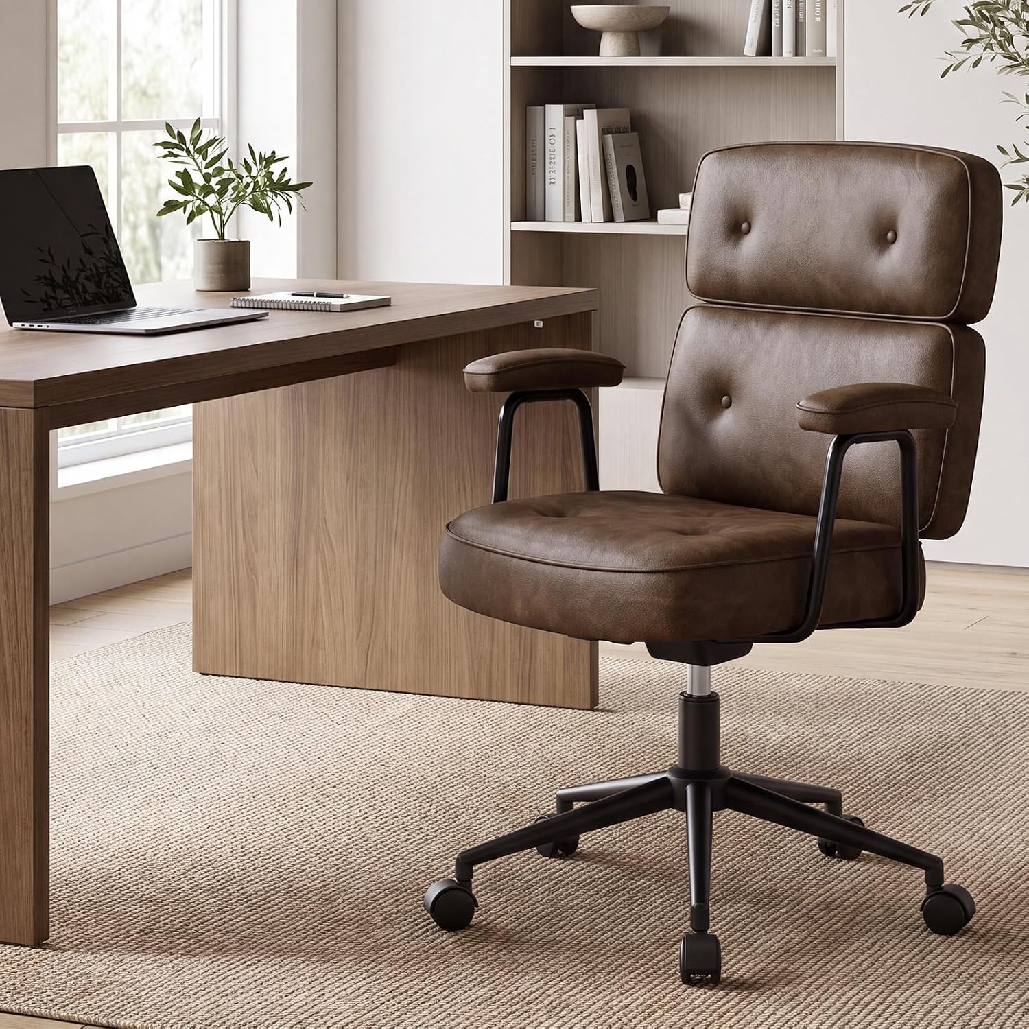 Brown PU Ergonomic Office Chair