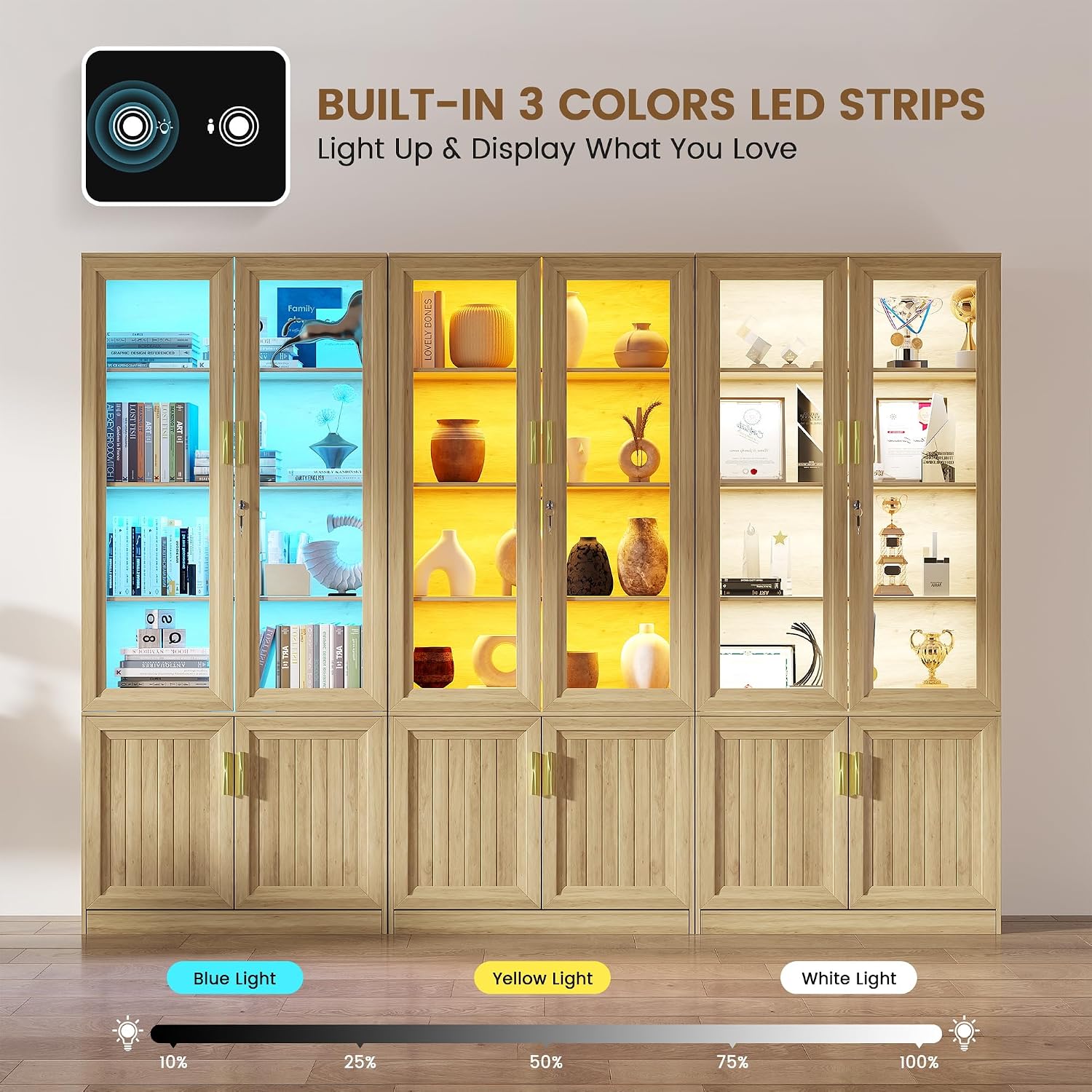 Locked LED Glass Display Cabinet