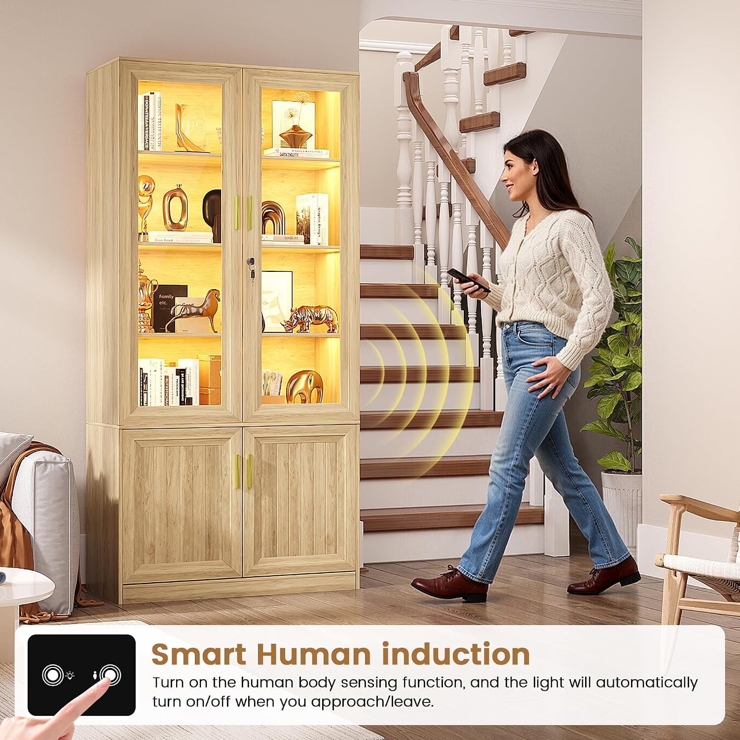 Locked LED Glass Display Cabinet