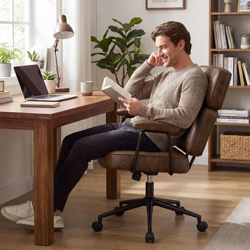 Brown PU Ergonomic Office Chair