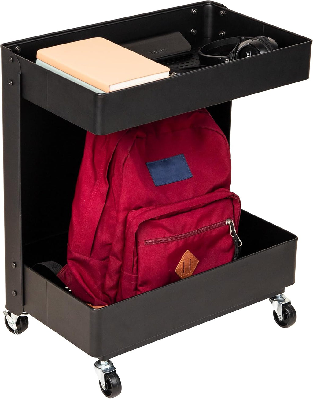 Black 2 Tier Mind Reader Rolling Cart