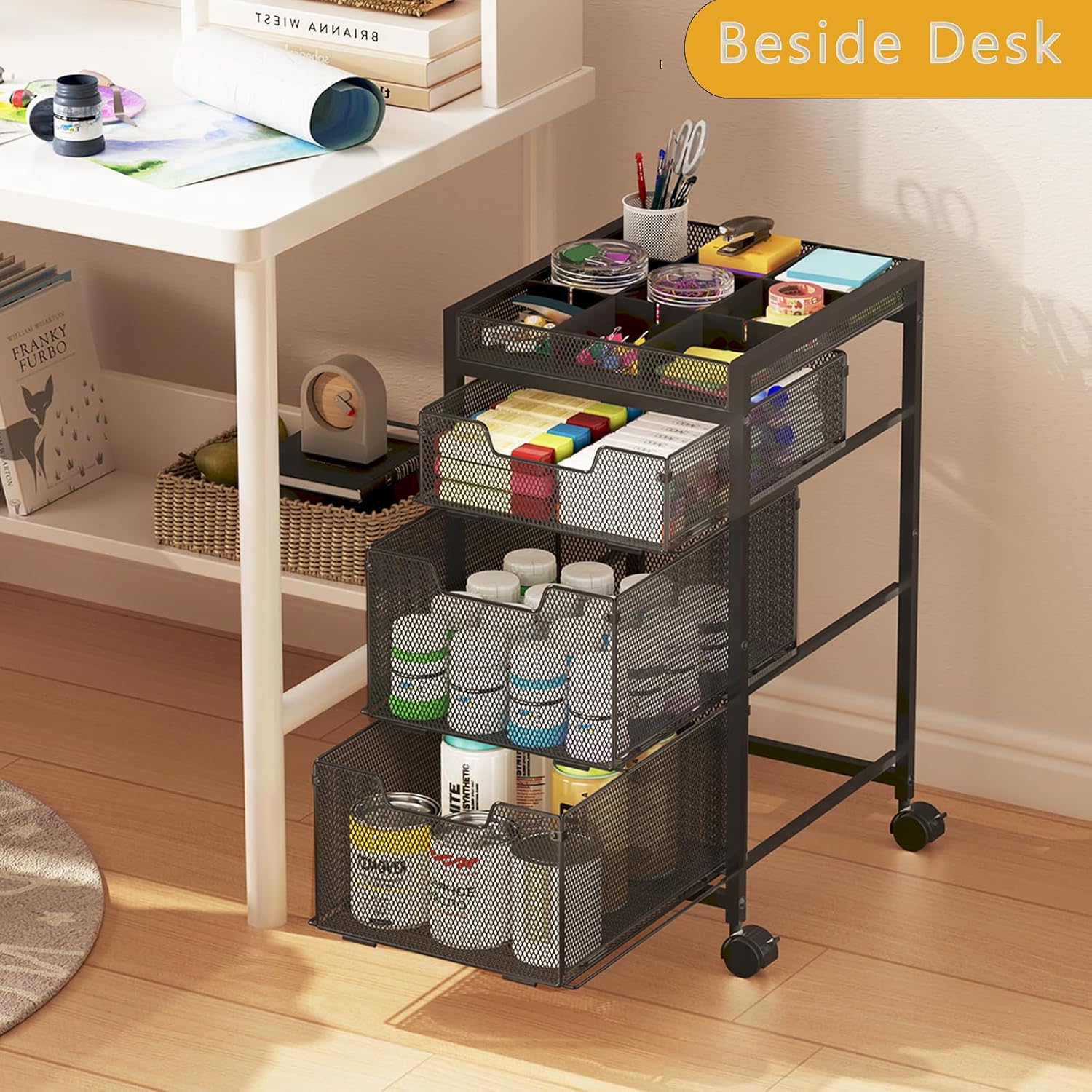 3 Drawer Rolling Craft Storage Cart