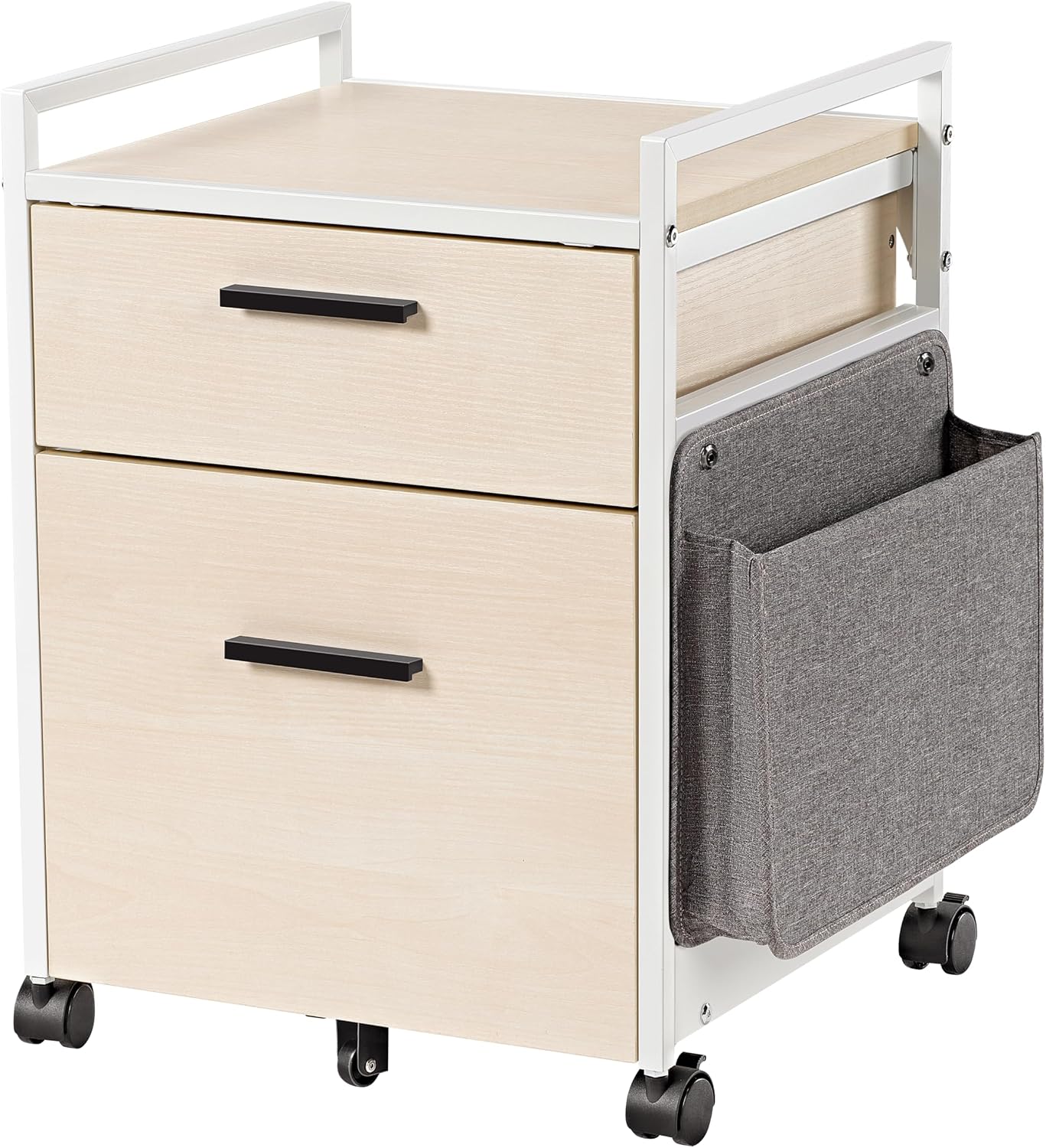 White 2 Drawer Rolling File Cabinet