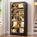 Black Sensor LED Glass Display Cabinet
