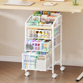 White Drawer Rolling Craft Storage Cart