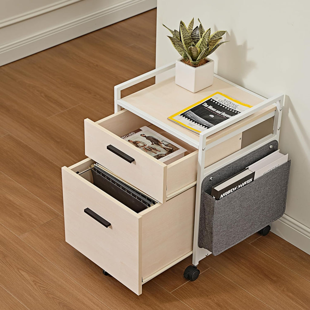 White 2 Drawer Rolling File Cabinet