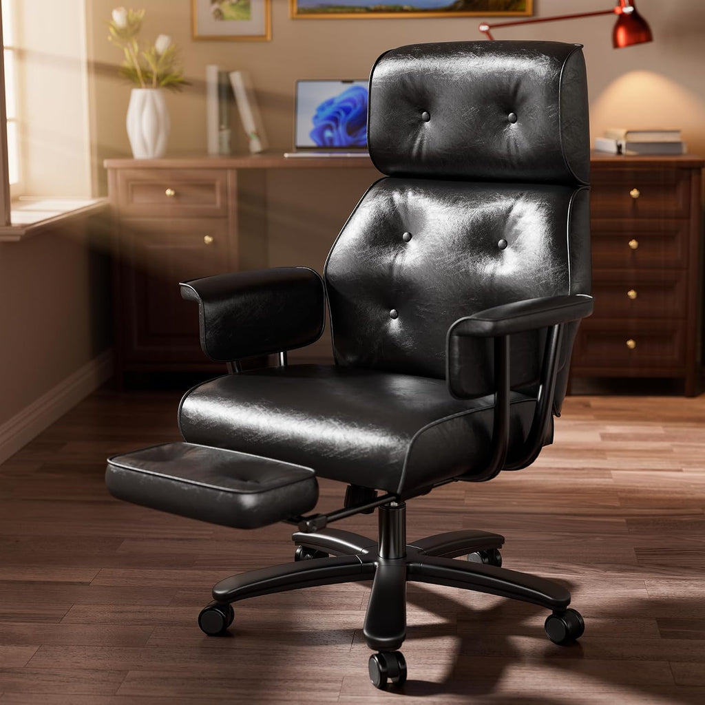 Black PU Reclining Office Chair