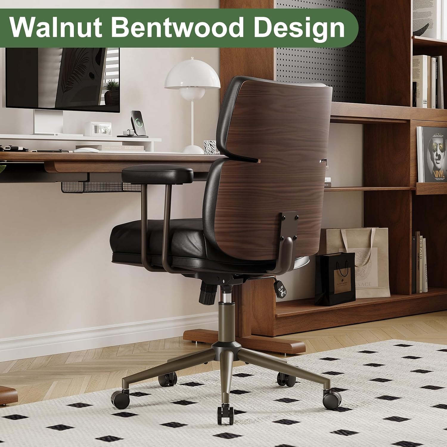 Black Walnut Frame Office Chair