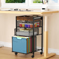 Espresso 4 Tier Rolling File Cart